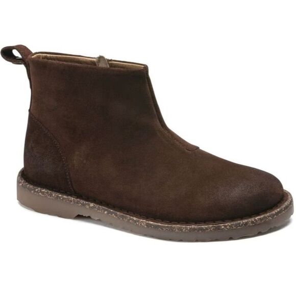 Birkenstock Melrose Womens Size 39/8 Regular Shearling Suede Side Zip Boots Brow - Picture 1 of 8